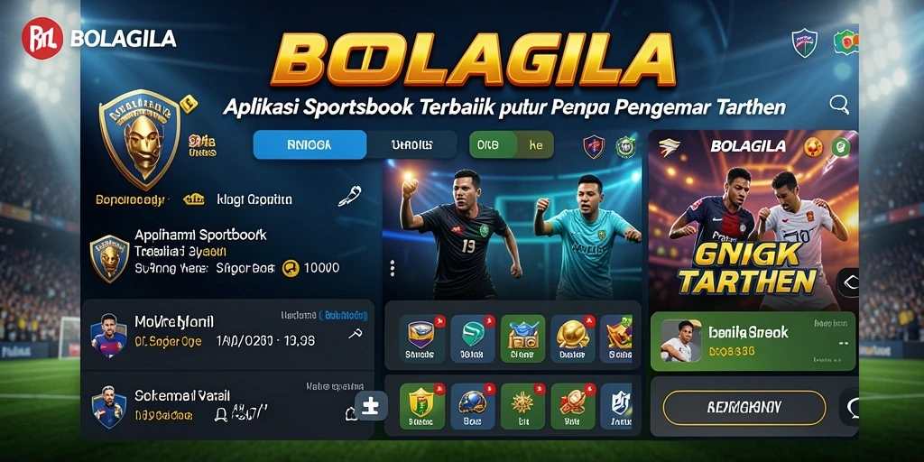 Tampilan utama BOLAGILA menunjukkan antarmuka yang intuitif untuk taruhan olahraga.