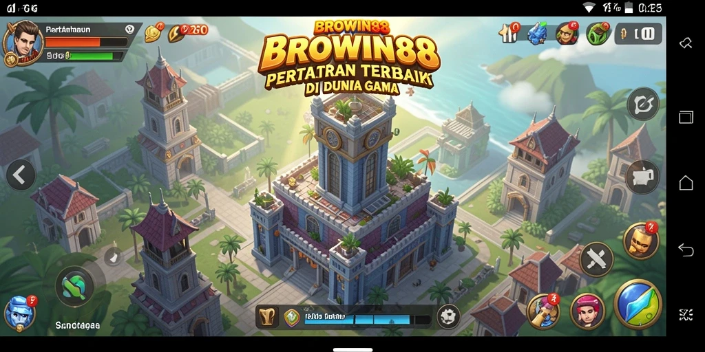 Screenshot gameplay BROWIN88 menampilkan aksi menara pertahanan yang mendebarkan.