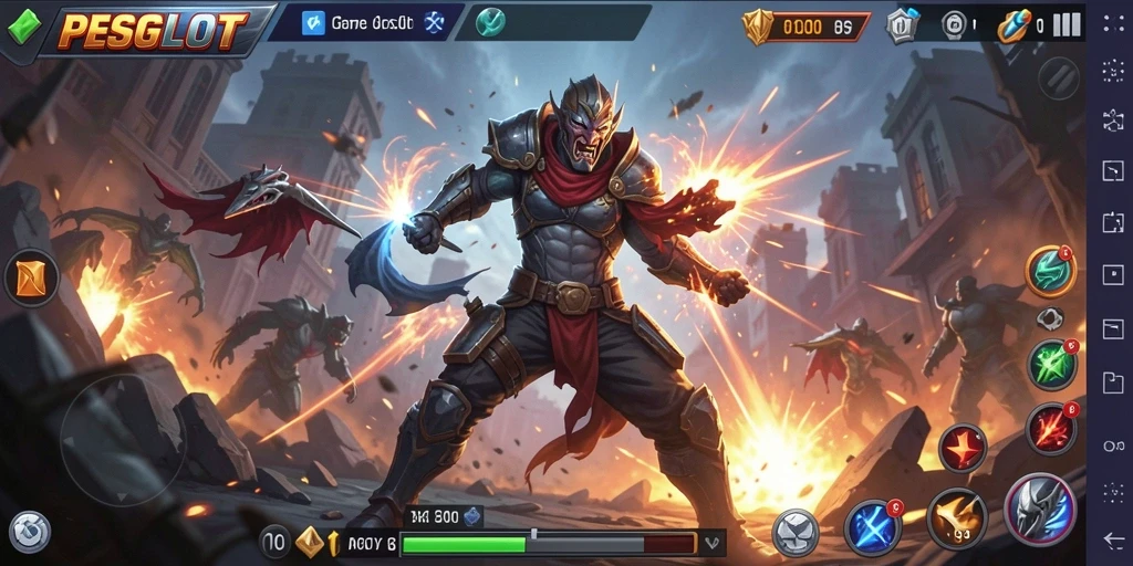 Screenshot gameplay PESGSLOT menampilkan aksi mendebarkan dalam permainan.