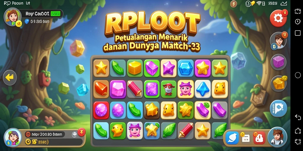 Tampilan gameplay RPLOOT dengan berbagai kombinasi warna yang menawan.