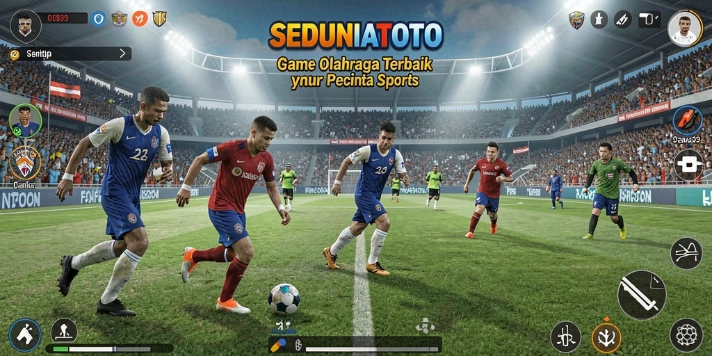 Screenshot utama SEDUNIATOTO menampilkan gameplay seru di arena olahraga.