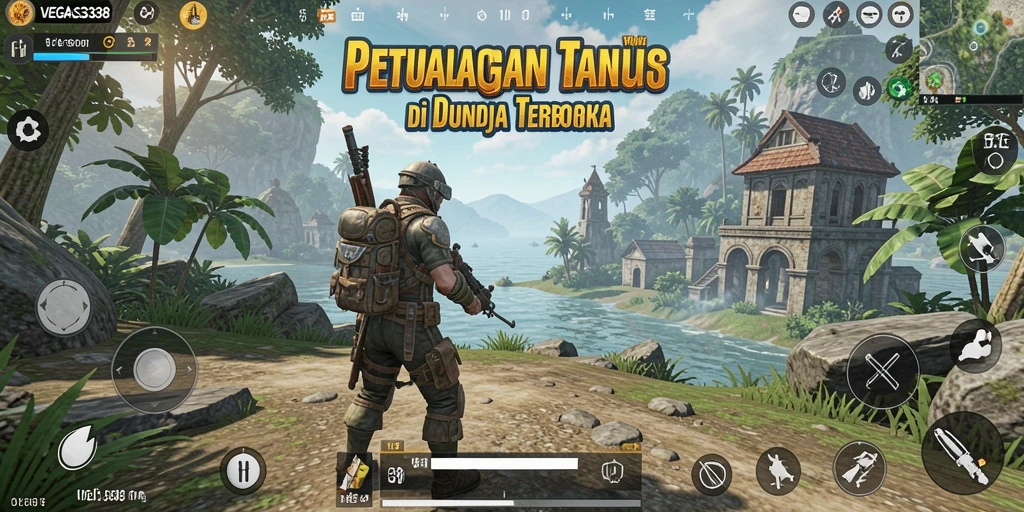 Tangkapan layar menampilkan karakter dalam misi eksplorasi dunia terbuka.