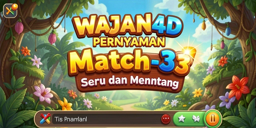 Screenshot gameplay WAJAN4D menunjukkan aksi mencocokkan objek berwarna.
